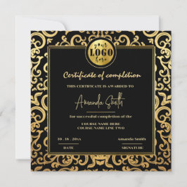 Invitación Certificado de finalización de premio con marco de
