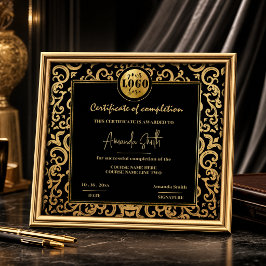 Invitación Certificado de finalización de premio con marco de