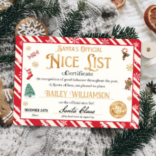 Invitación Certificado de lista oficial de Niza de Santa Sede