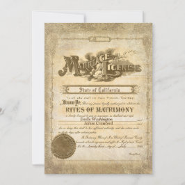 Invitación Certificado de Matrimonio Vintage