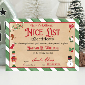 Invitación Certificado de Niza aprobado por Santa