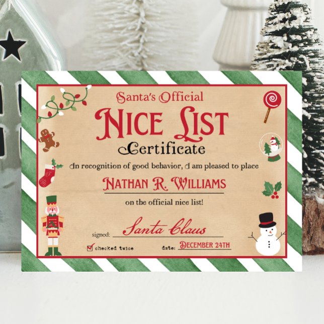 Invitación Certificado de Niza aprobado por Santa (Subido por el creador)