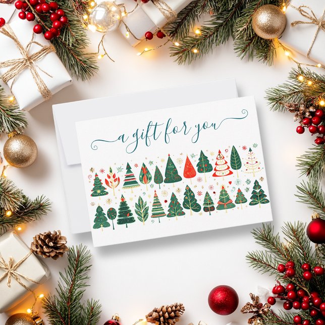 Invitación Certificado de regalo Árbol de Navidad Escandinavo (Subido por el creador)
