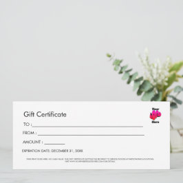 Invitación Certificado de regalo con logotipo personalizado s