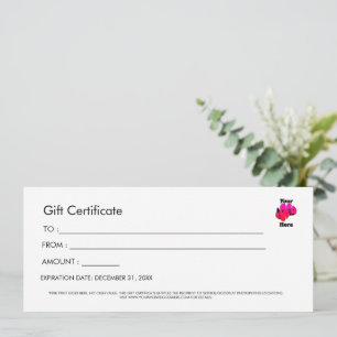 Invitación Certificado de regalo con logotipo personalizado s
