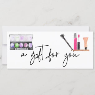 Invitación Certificado de regalo de cosméticos Acuarela Maqui
