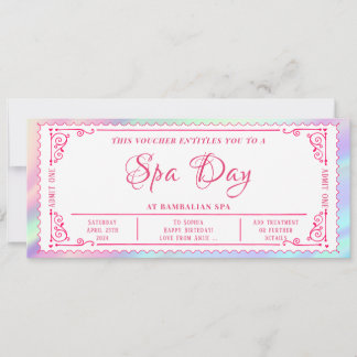 Invitación Certificado de regalo de cupón para boletos de Spa