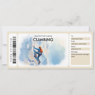 Invitación Certificado de regalo de escalada en roca