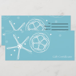 Invitación Certificado de Regalo de Estrella de Mar Perla Ele