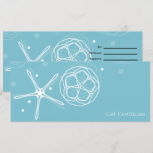 Invitación Certificado de Regalo de Estrella de Mar Perla Ele