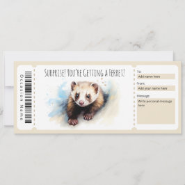 Invitación Certificado de regalo de ferret editable