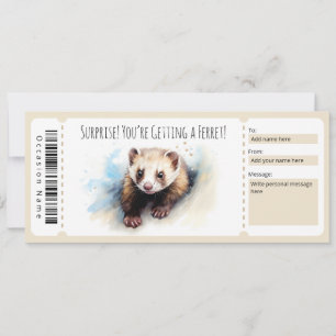 Invitación Certificado de regalo de ferret editable