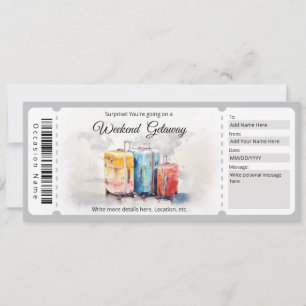 Invitación Certificado de regalo de fin de semana de sorpresa