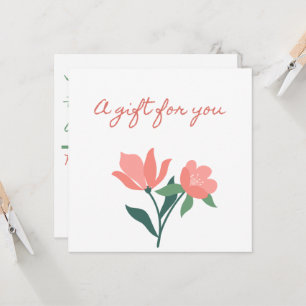 Invitación Certificado de regalo de flor rosa de bonito