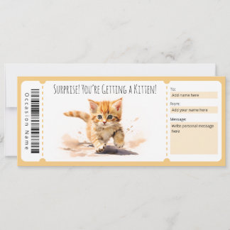 Invitación Certificado de regalo de gatito editable para el a