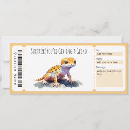 Invitación Certificado de regalo de gecko editable para los a