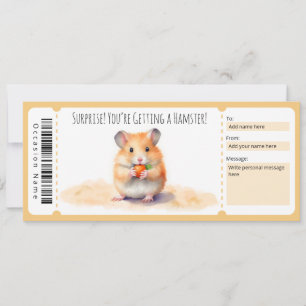 Invitación Certificado de regalo de hámster editable