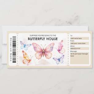 Invitación Certificado de regalo de la Casa de las Mariposas