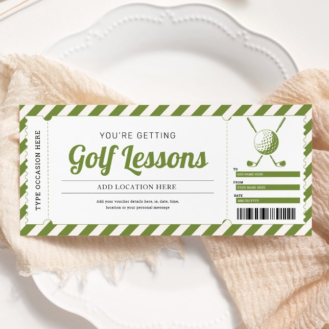 Invitación Certificado de Regalo de Lección de Golf (Subido por el creador)