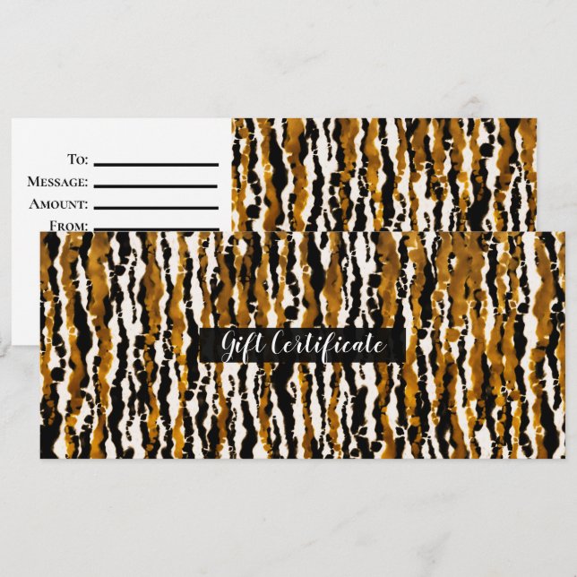 Invitación Certificado de regalo de lluvia azarí moderno de o (Anverso / Reverso)