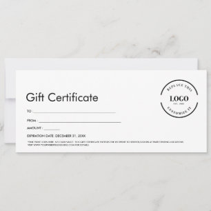 Invitación Certificado de regalo de logotipo de Personalizado