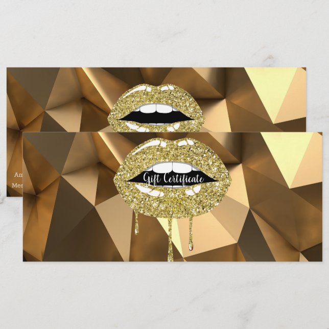 Invitación Certificado de regalo de maquillaje de levas de go (Anverso / Reverso)