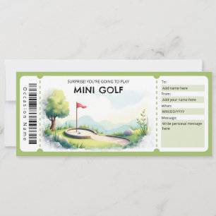 Invitación Certificado de regalo de Mini Golf