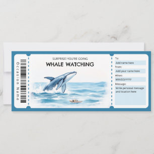 Invitación Certificado de regalo de observación de ballenas