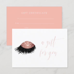 Invitación Certificado de regalo de ojos brillantes en rosa o