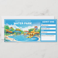 Certificado de regalo de parque acuático, billete 
