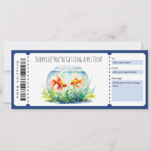 Invitación Certificado de regalo de pescado editable para los