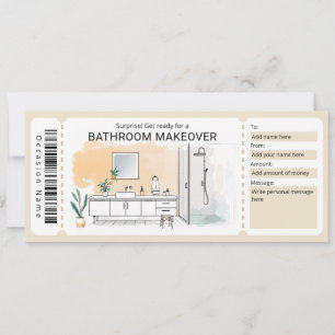 Invitación Certificado de Regalo de Renovación de Baño