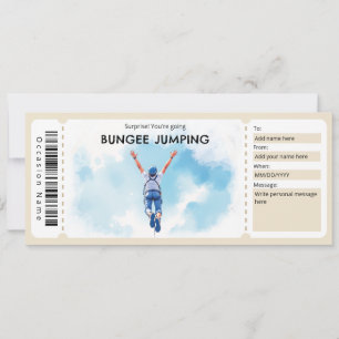 Invitación Certificado de regalo de salto en bungee