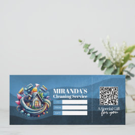 Invitación Certificado de regalo de servicios de limpieza de