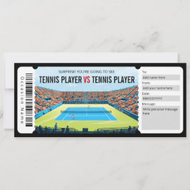 Invitación Certificado de regalo de taquilla de tenis de sorp