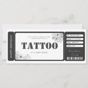 Invitación Certificado de regalo de tatuaje personalizado