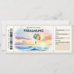 Invitación Certificado de regalo de ticket de paracaidismo as