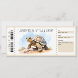 Invitación Certificado de regalo de tortuga editable para los
