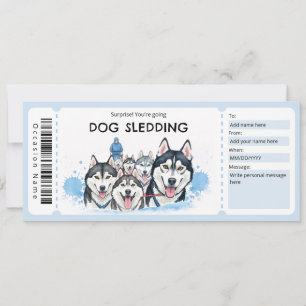 Invitación Certificado de regalo de trineo de perros