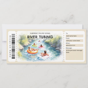 Invitación Certificado de regalo de tubing en río