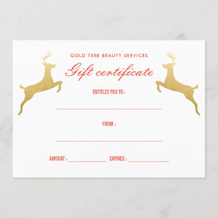 Invitación Certificado de regalo de vacaciones elegante para 
