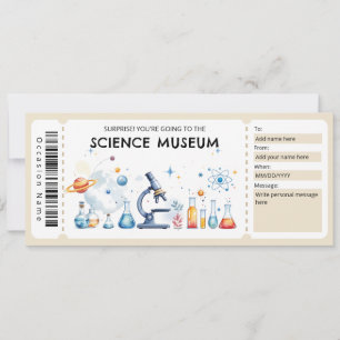 Invitación Certificado de regalo del Museo de Ciencias