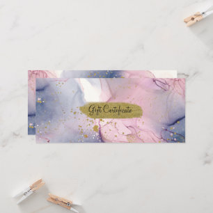 Invitación Certificado de regalo dorado rosa pervinca etéreo