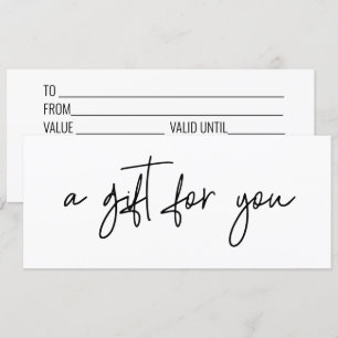 Invitación Certificado de Regalo Escrito a Mano Letra Moderna