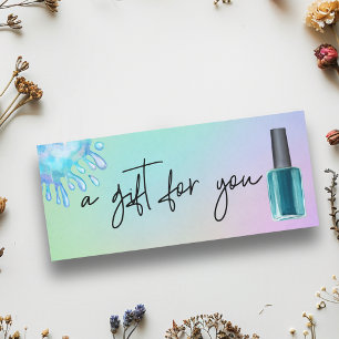 Invitación Certificado de regalo escrito a mano Salón de uñas