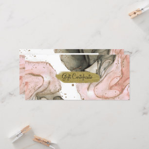 Invitación Certificado de Regalo Étereo Malhumorado Rosa Negr