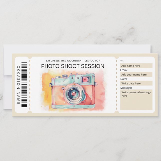 Invitación Certificado de regalo fotográfico (Anverso)