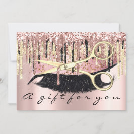 Invitación Certificado de regalo Hairdresser Makeup Lash Gold