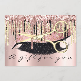 Invitación Certificado de regalo Hairdresser Makeup Lash Gold