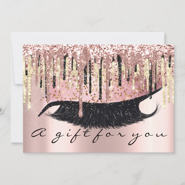 Invitación Certificado de regalo Hairdresser Makeup Lash Gold (Anverso)
